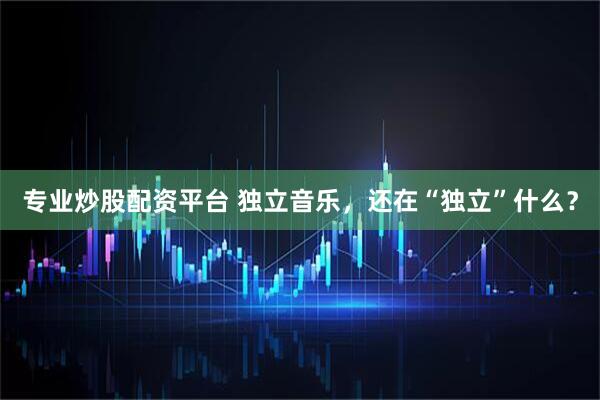 专业炒股配资平台 独立音乐，还在“独立”什么？